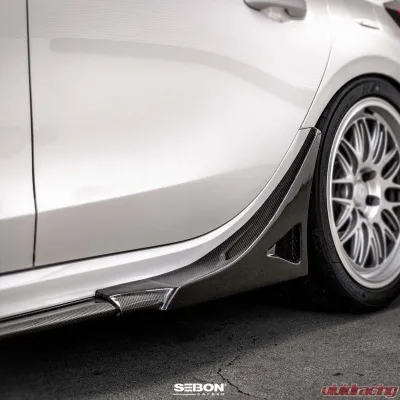 Seibon MB-Style Carbon Fiber Rear Side Skirt Extensions Honda Civic Type-R Base 2023-2025 - SX23HDCVR-MB-R