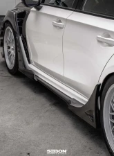 Seibon MB-Style Carbon Fiber Rear Side Skirt Extensions Honda Civic Type-R Base 2023-2025                                     - SX23HDCVR-MB-R - Image 7