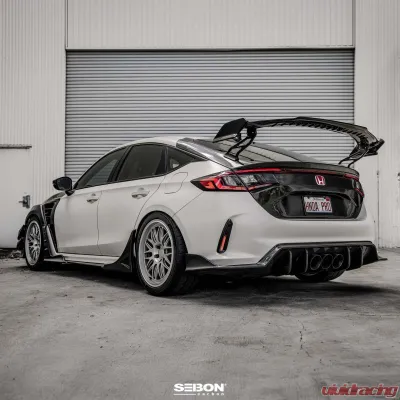 Seibon MB-Style Carbon Fiber Rear Side Skirt Extensions Honda Civic Type-R Base 2023-2025 - SX23HDCVR-MB-R