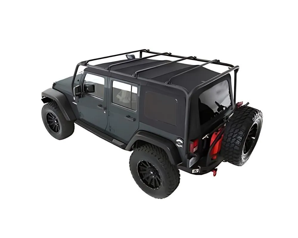 Smittybilt SRC Black Roof Rack Jeep Wrangler JK 4-Door 2007-2018 - 76717-01