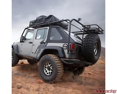 Smittybilt SRC Black Roof Rack Jeep Wrangler JK 4-Door 2007-2018 - 76717-01