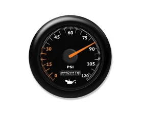 Innovate Motorsports MTX-A Analog Oil Pressure Gauge 0-120 PSI - Black Dial