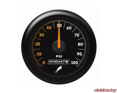 Innovate Motorsports MTX-A Analog Fuel Pressure 0-100 PSI Gauge Kit - Black Dial - 38630