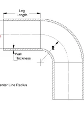 HPS Performance Products 90 Degree Silicone Elbow Coupler Hose 1/2" ID 8"x18" Blue 4-Ply                                     - HTSEC90-050-L8X18-BLUE - Image 2