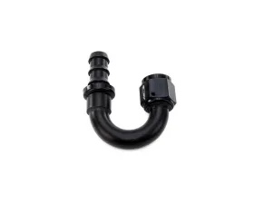 HPS Performance Black Aluminum 180 Degree Angle Push-on Hose End to -12 AN Female