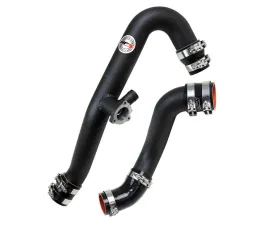 HPS Black Intercooler Hot Charge Pipe and Cold Side with Black Hoses