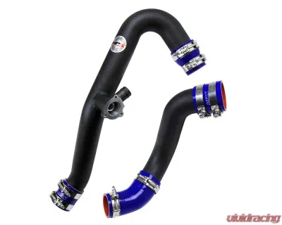 HPS Black Intercooler Hot Charge Pipe and Cold Side with Blue Hoses 15-17 Ford Mustang Ecoboost 2.3L Turbo - 17-102WB