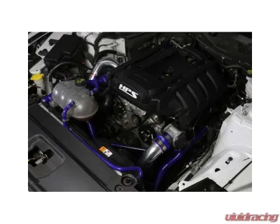 HPS Black Intercooler Hot Charge Pipe and Cold Side with Blue Hoses 15-17 Ford Mustang Ecoboost 2.3L Turbo - 17-102WB