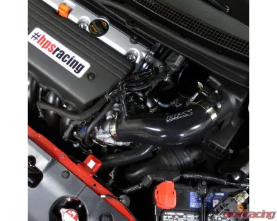 HPS Black High Temp Reinforced Silicone Post MAF Air Intake Hose Kit Honda Civic Si 2.4L 12-13 - 17838-BLK