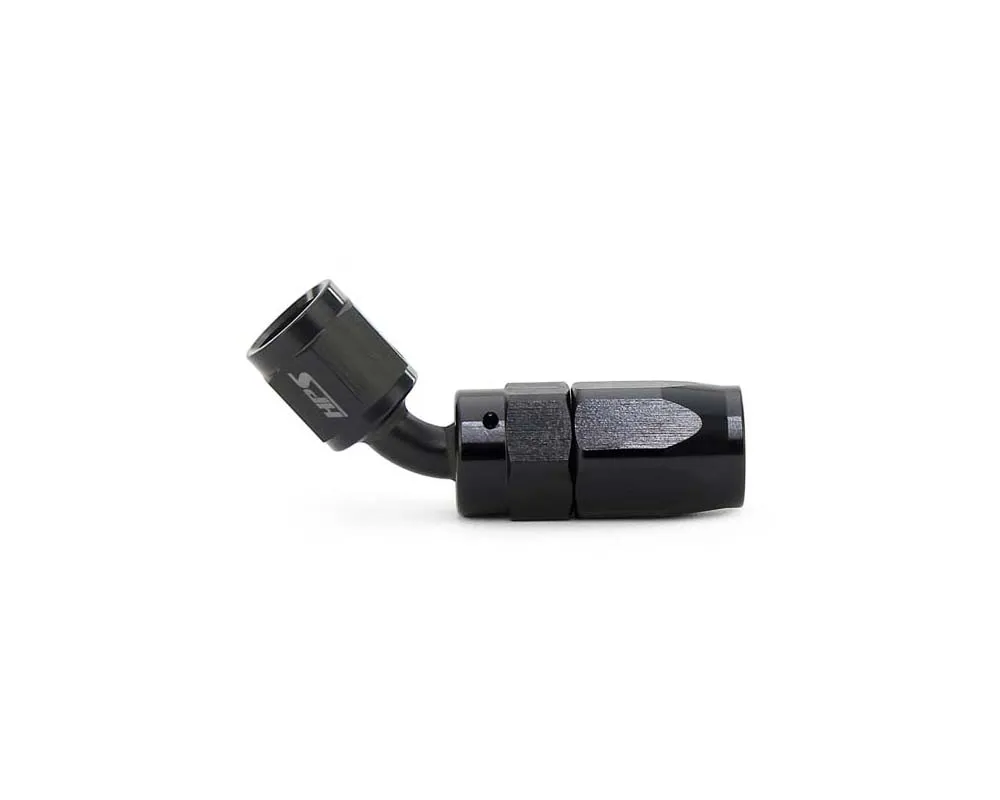 HPS Performance Black Aluminum 45 Degree Angle Compression Double Swivel Hose End to -4 AN Female - 250-4504