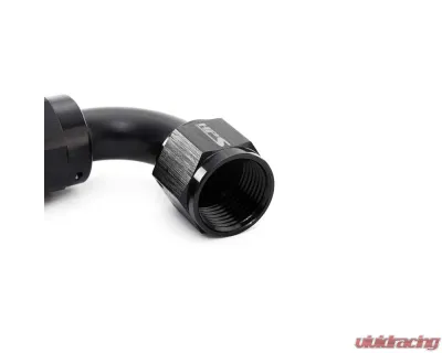 HPS Performance Black Aluminum 150 Degree Angle Compression Double Swivel Hose End to -4 AN Female - 250-1504