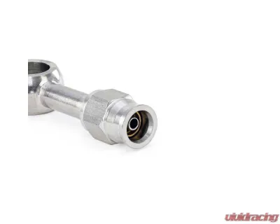 HPS Performance Stainless Steel Straight Angle Compression Teflon Hose End to -3 AN Female w/ PTFE Hose 10mm Banjo - 350-0003SSB