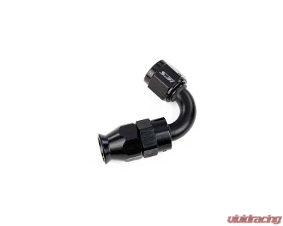HPS Performance Stainless Steel Reinforced PTFE Hose Black Aluminum 120 Degree Angle Compression Teflon Hose End to -4 AN Female - 350-1204