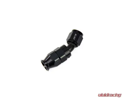 HPS Performance Stainless Steel Reinforced PTFE Hose Black Aluminum 30 Degree Angle Compression Teflon Hose End to -3 AN Female - 350-3003