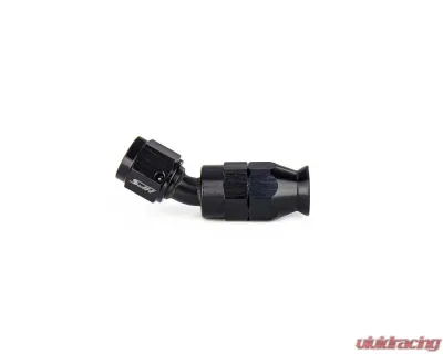 HPS Performance Stainless Steel Reinforced PTFE Hose Black Aluminum 30 Degree Angle Compression Teflon Hose End to -3 AN Female - 350-3003