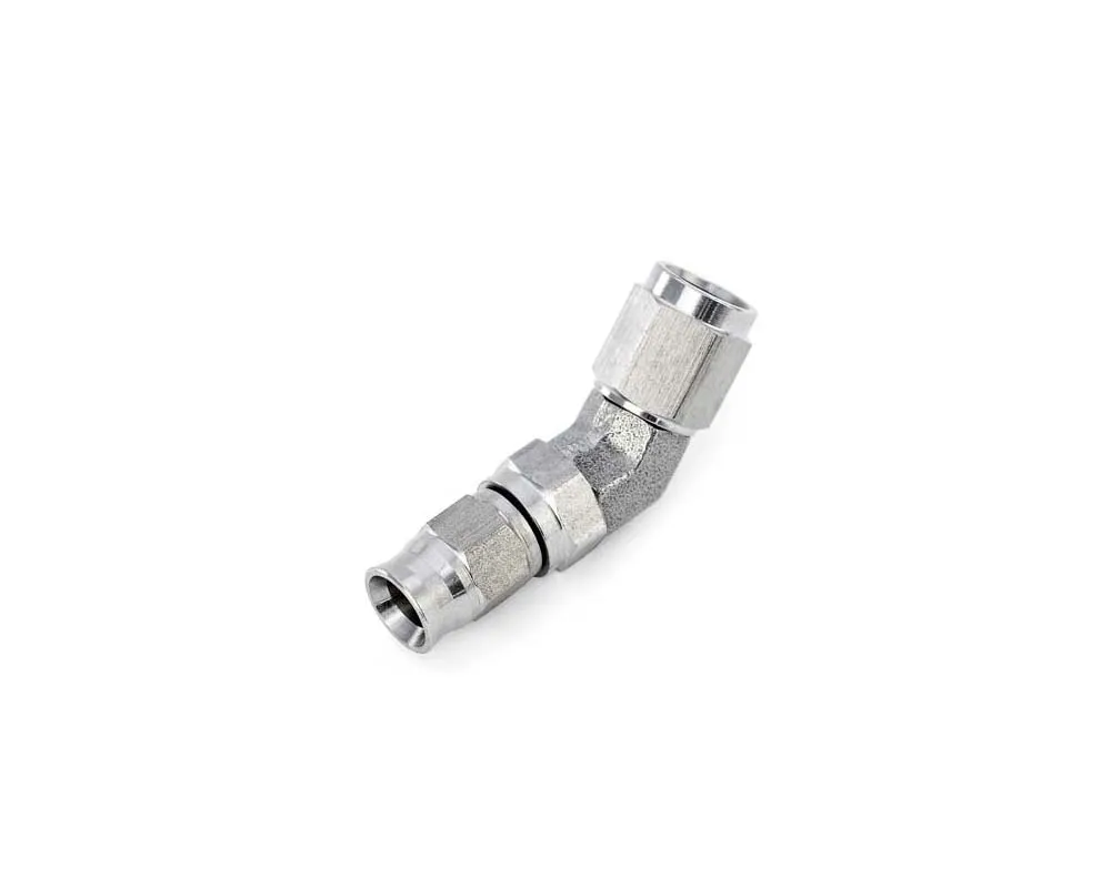 HPS Performance PTFE Hose Stainless Steel 45 Degree Angle Compression Teflon Hose End to -3 AN Female - 350-4503SS