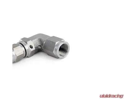 HPS Performance PTFE Hose Stainless Steel 90 Degree Angle Compression Teflon Hose End to -3 AN Female - 350-9003SS