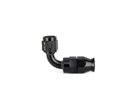 HPS Performance Stainless Steel Reinforced PTFE Hose Black Aluminum 90 Degree Angle Compression Teflon Hose End to -3 AN Female