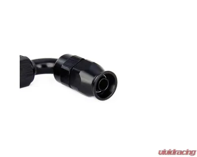 HPS Performance Stainless Steel Reinforced PTFE Hose Black Aluminum 120 Degree Angle Compression Teflon Hose End to -4 AN Female - 350-1204