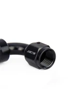 HPS Performance Stainless Steel Reinforced PTFE Hose Black Aluminum 120 Degree Angle Compression Teflon Hose End to -4 AN Female                                     - 350-1204 - Image 4