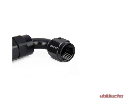 HPS Performance Stainless Steel Reinforced PTFE Hose Black Aluminum 120 Degree Angle Compression Teflon Hose End to -4 AN Female - 350-1204