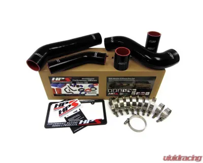 HPS Black Reinforced Silicone Intercooler Hose Kit for Mitsubishi Lancer EVO 10 X US-Spec - 57-1228-BLK