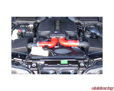 HPS Silicone Post MAF Dual Air Intake Tubes Kit Red 5.0L V8 for BMW 98-03 M5 E39 - 57-1291-RED