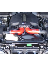 HPS Silicone Post MAF Dual Air Intake Tubes Kit Red 5.0L V8 for BMW 98-03 M5 E39                                     - 57-1291-RED - Image 2