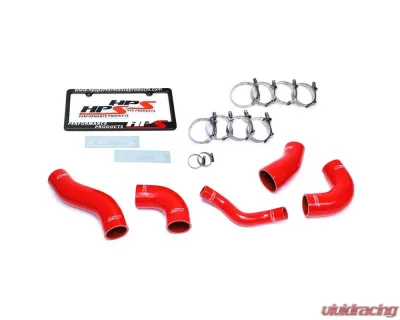 HPS Performance High Temp 4-ply Reinforced Silicone,Replace OEM Rubber Intercooler Turbo Boots - 57-1420-RED
