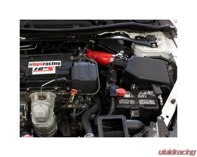 HPS Red Reinforced Silicone Post MAF Air Intake Hose Kit for Honda 13-16 Accord 2.4L - 57-1445-RED
