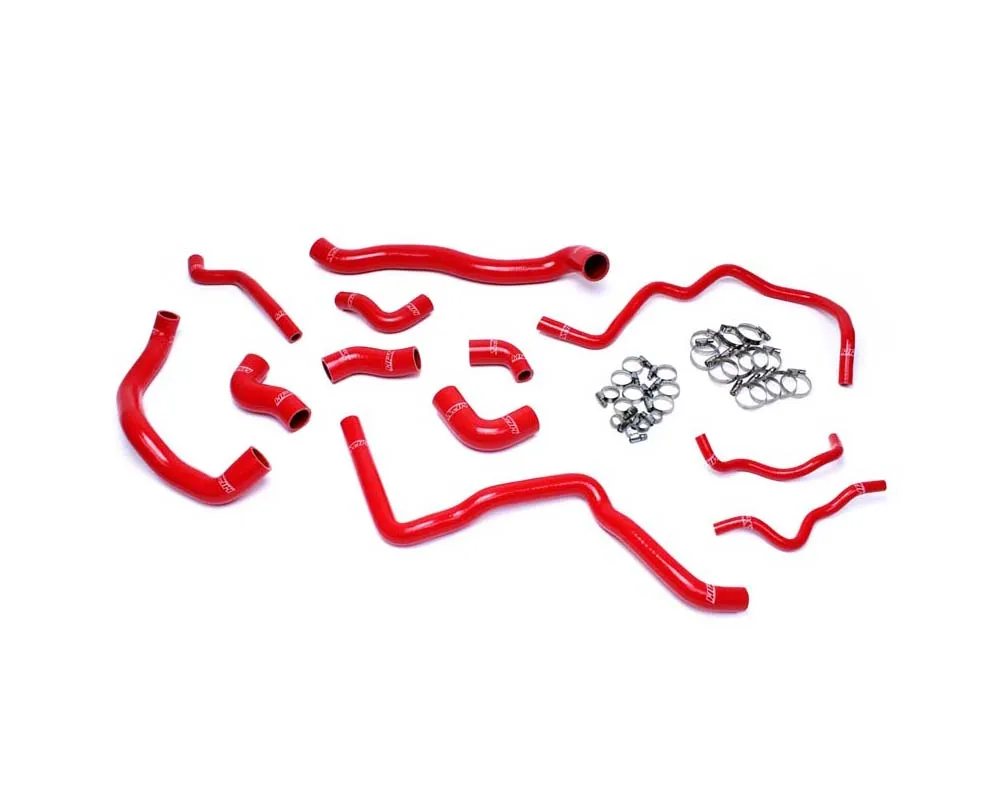 HPS Red Silicone Radiator and Ancillary Coolant Hose Kit Audi | Volkswagen 2.0T Turbo FSI Left Hand Drive 2006-2009 - 57-1476-RED