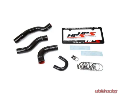 HPS Performance High Temp 3-Ply Reinforced Silicone Radiator Hose Kit Black for Toyota 1984-1995 22RE Non Turbo EFI - 57-1477-BLK