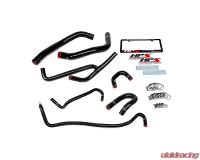 HPS Black Reinforced Silicone Radiator & Heater Hose Kit Ford Mustang 3.7L V6 2015-2022 - 57-1506-BLK