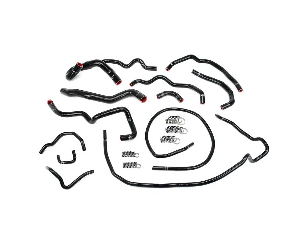 HPS Black Reinforced Silicone Radiator + Heater Hose Kit Coolant for Mazda 10-13 Mazdaspeed 3 2.3L Turbo - 57-1512-BLK