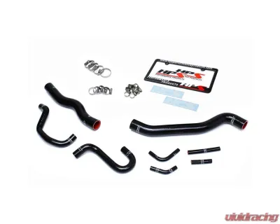 HPS Reinforced Black Silicone Radiator + Heater Hose Kit Coolant for Hyundai 12-16 Genesis Coupe 3.8L V6 Left Hand Drive - 57-1518-BLK