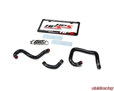 HPS Black Reinforced Silicone Heater Hose Kit Coolant for Toyota 93-98 Supra MK4 2JZ Turbo Left Hand Drive - 57-1521-BLK