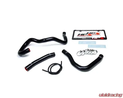HPS Black Reinforced Silicone Radiator Hose Kit Coolant for Mitsubishi 2008-2017 Lancer 2.0L 2.4L DE ES GTS - 57-1530-BLK