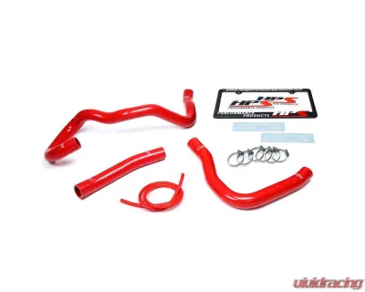 HPS Red Reinforced Silicone Radiator Hose Kit Coolant for Mitsubishi 2008-2017 Lancer 2.0L 2.4L DE ES GTS - 57-1530-RED