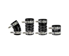 HPS Black Ultra High Temp Reinforced Silicone Intercooler Hose Boots Kit Ford F250 2005-2007