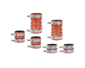 HPS High Temp Reinforced Silicone Intercooler Turbo Hose Boots Kit with T Bolt Clamps Ford Excursion 2000-2003