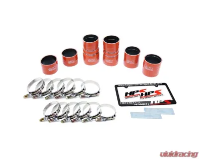 HPS Performance Products High Temp Silicone Intercooler Turbo Hose Boots Kit Orange for Ford 7.3L PowerStroke Diesel 1999-2003 - 57-1539