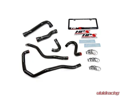 HPS Black Reinforced Silicone Radiator + Heater Hose Kit Coolant for BMW 01-06 E46 M3 Left Hand Drive - 57-1543-BLK