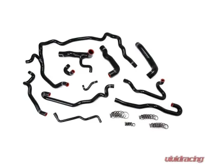 HPS Black Reinforced Silicone Radiator + Heater Hose Kit Coolant for BMW 04-05 530i E60 Left Hand Drive - 57-1552-BLK