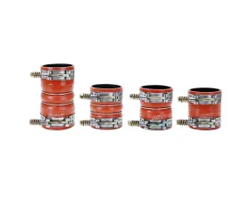 HPS Orange High Temperature Aramid Reinforced Silicone Intercooler Hose Boots Kit Ford F550 Superduty 6.4L 2008-2010