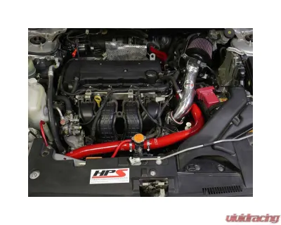 HPS Red Reinforced Silicone Radiator + Heater Hose Kit for Mitsubishi 08-17 Lancer 2.0L 2.4L DE ES GTS - 57-1609-RED