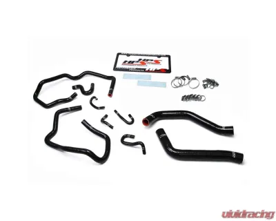HPS Reinforced Black Silicone Radiator + Heater Hose Kit Coolant for Toyota 10-14 FJ Cruiser 4.0L V6 - 57-1611-BLK