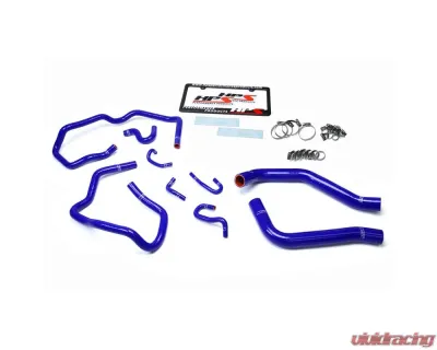 HPS Reinforced Blue Silicone Radiator + Heater Hose Kit Coolant for Toyota 10-14 FJ Cruiser 4.0L V6 - 57-1611-BLUE