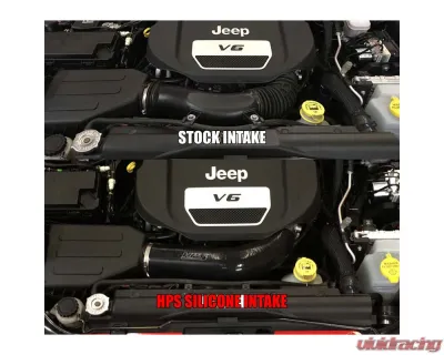 HPS Performance Products Reinforced Silicone Air Intake Hose Kit Red for 2012-2017 Jeep Wrangler JK 3.6L V6 - 57-1639-RED