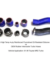 HPS Black High Temp Reinforced Silicone Intercooler Hose Boots Kit for Toyota 1991-1995 MR2 2.0L Turbo                                     - 57-1711-BLK - Image 3
