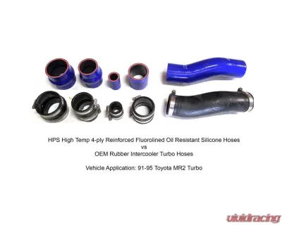 HPS Black High Temp Reinforced Silicone Intercooler Hose Boots Kit for Toyota 1991-1995 MR2 2.0L Turbo - 57-1711-BLK